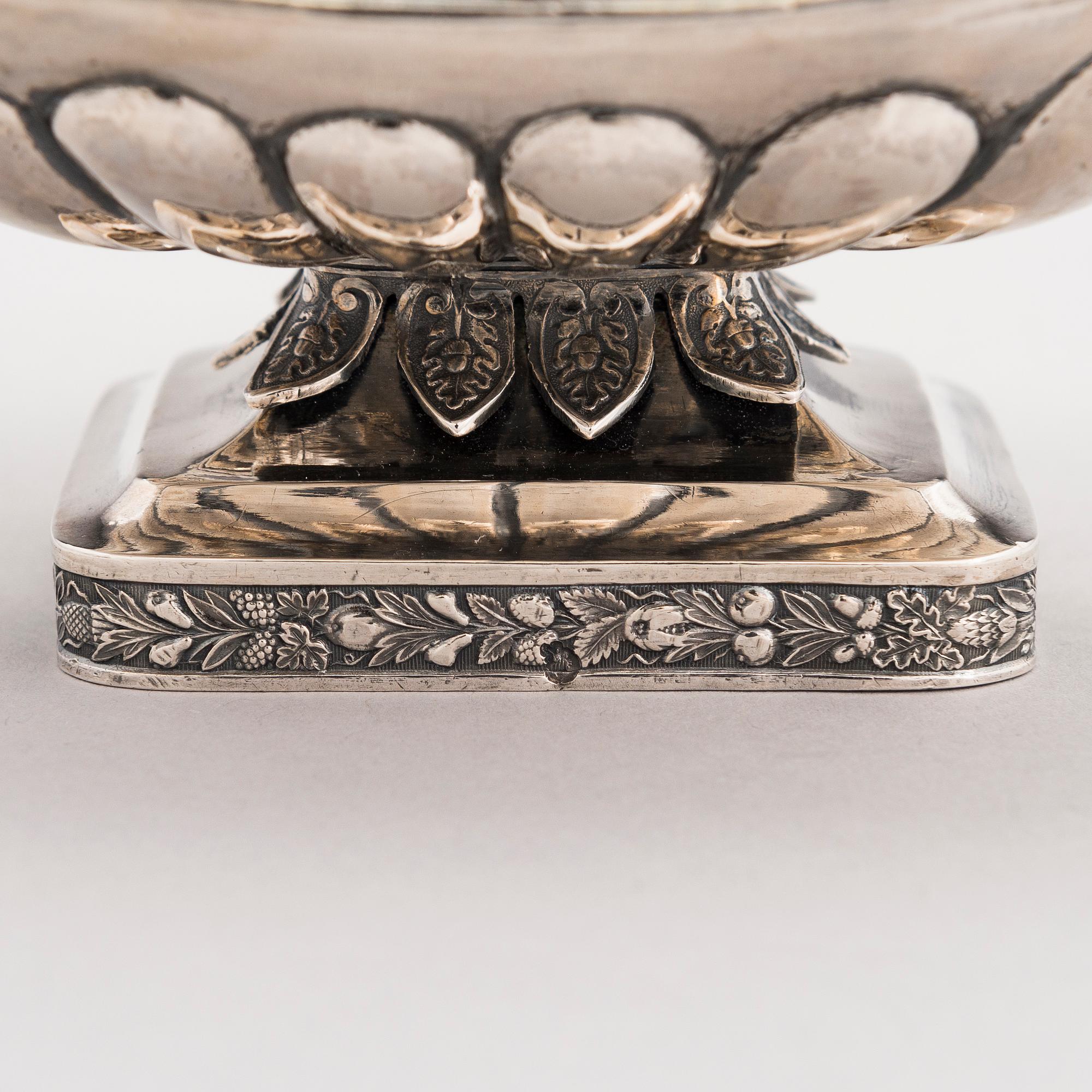 SERGEJ REPIEV, KONFEKTKORG, silver, delvis förgylld, Moskva 1833.