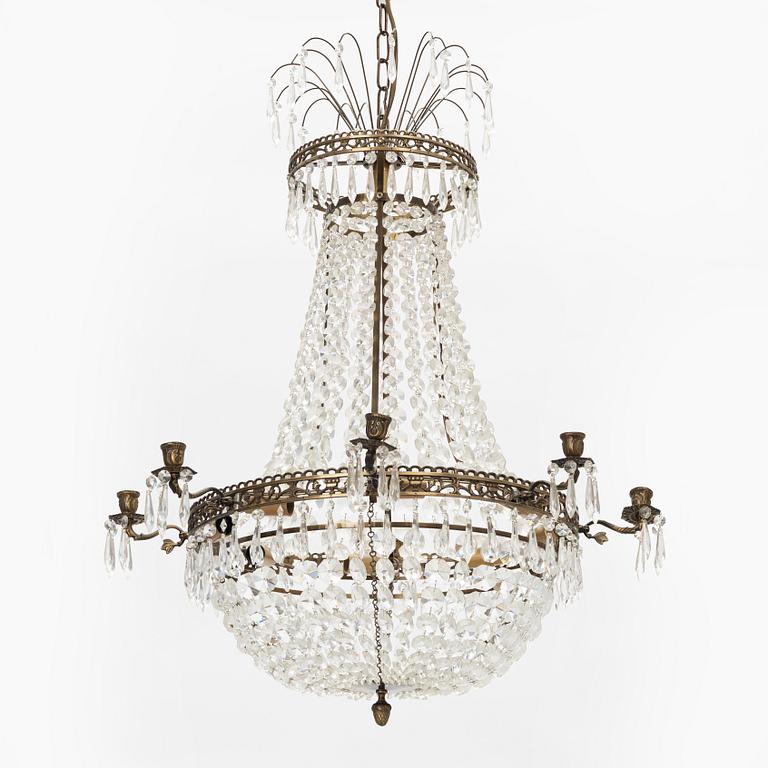 An Empire style chendelier, mid/secnd half of the 20th century.