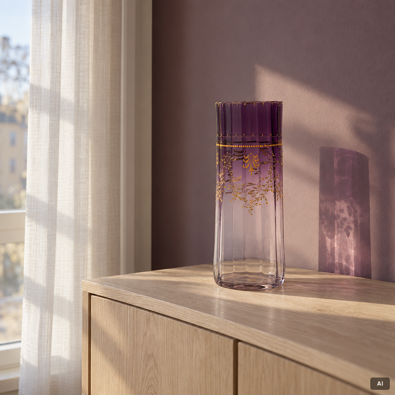 A glass vase, Moser, Karlsbad, circa 1900.