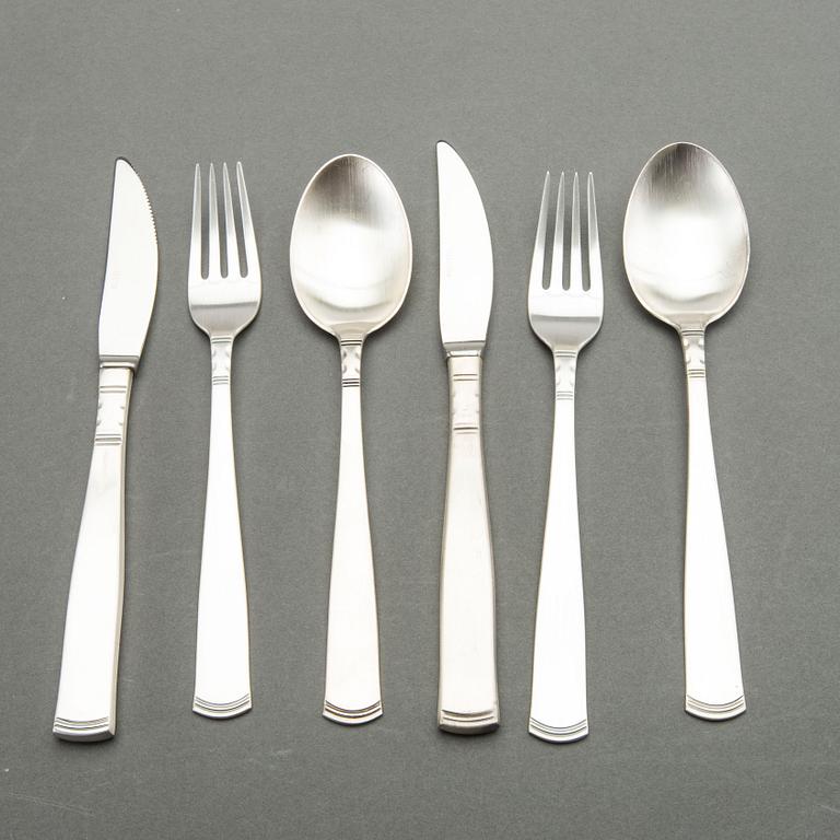 A Swedish 20th century silver set of 18 pcs of Rosenholm Cutlery, mark of GAB Stockholm 1990-tal total weight ca 852 gr.