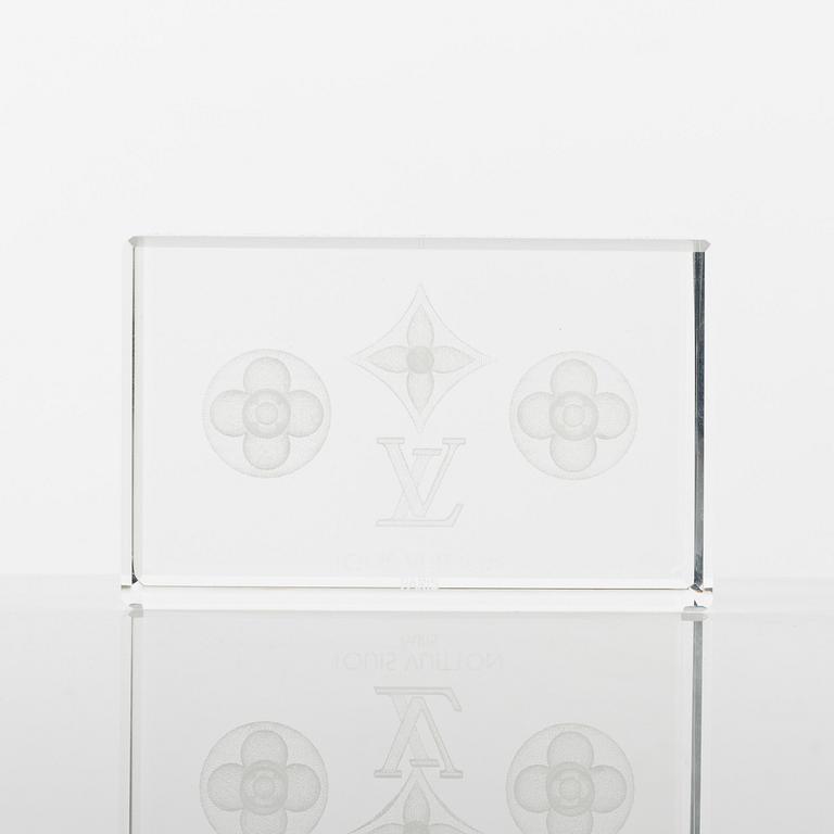 Louis Vuitton, a monogram crystal paper weight.