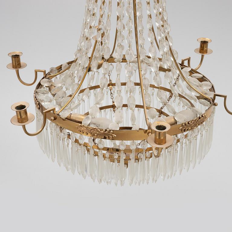 A Gustavian Style Chandelier, modern manufacture.