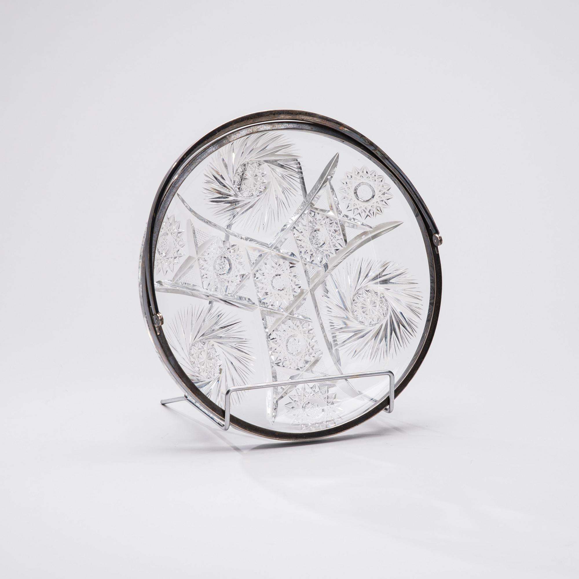 SKÅL, glas samt silver, silverstämplar Oskar Lindroos, Helsinki, 1924.