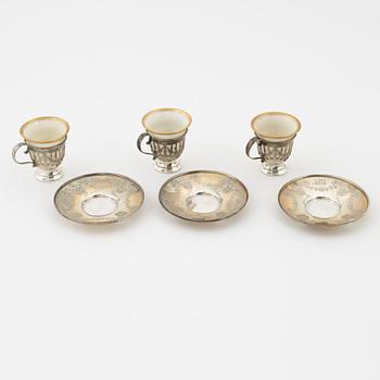 A five-piece set of Birmingham silver.