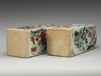 A pair of famille rose bottles, Qing dynasty, Yongzheng (1723-35).