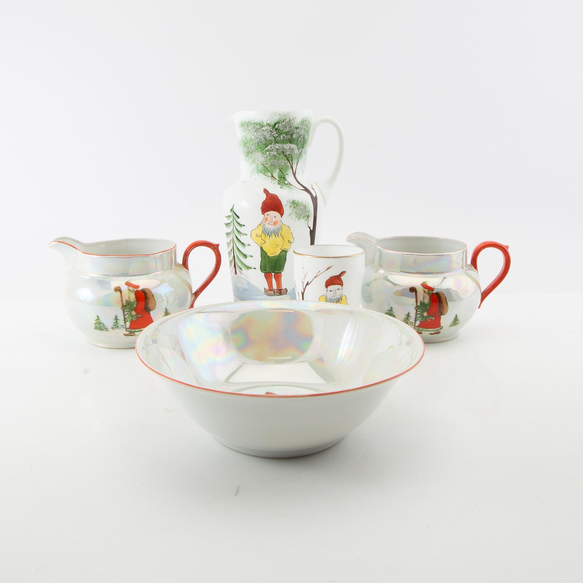 Jug, bowl, and glass 5 dl, including Czech Republic, mid-20th century glass.