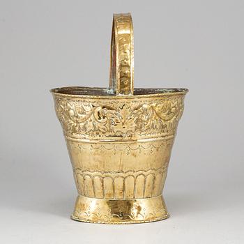 A 19th century brass flower basket.