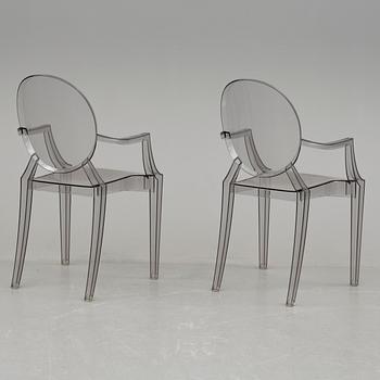 KARMSTOLAR, ett par, "Louis Ghost", Philippe Starck för Kartell.