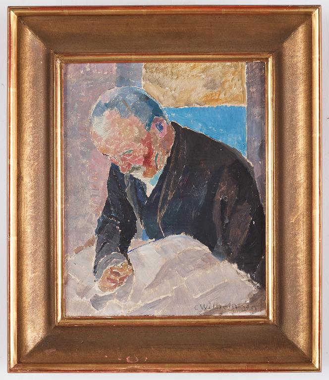 Carl Wilhelmson, ”Segelsömnad" (Mending the sails).