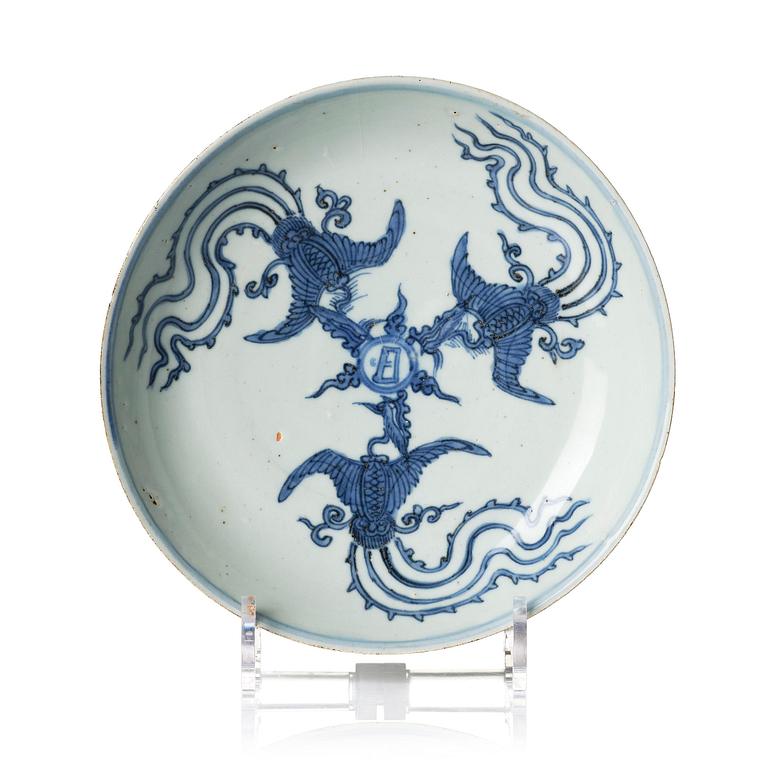 A blue and white dish, Ming dynasty, Jiajing, 16th century.