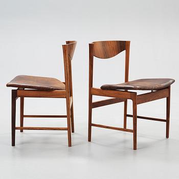 A set of eight Ib Kofod Larsen palisander chairs, Säffle Möbelfabrik, Sweden 1960's.