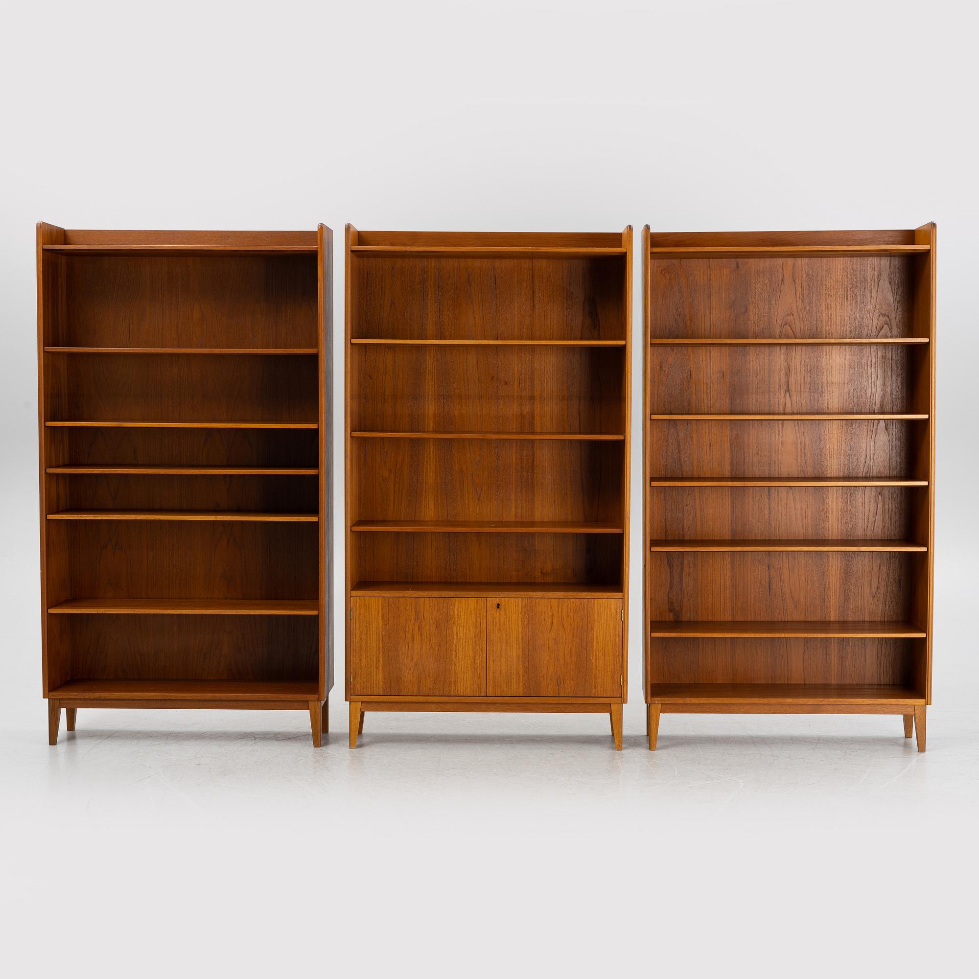 Three 'Varia' bookcases,  AB Möbelfabriken Varia, Flen, Sweden, 1950's/60's.