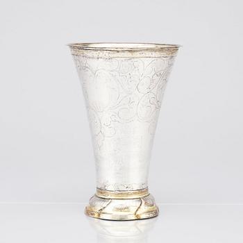 A Swedish 18 century parcel-gilt silver beaker, marks of Carl Fredrik Seseman, Arboga 1792.