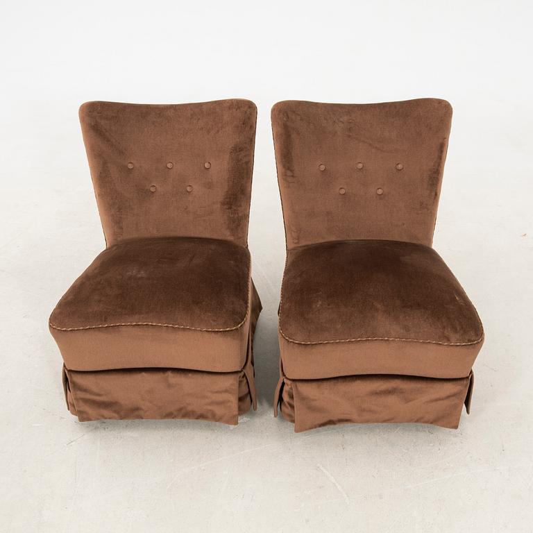 Armchairs, a pair from the 1940s.
