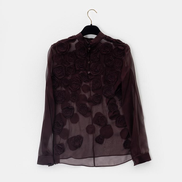Valentino, a silk blouse, size 4.