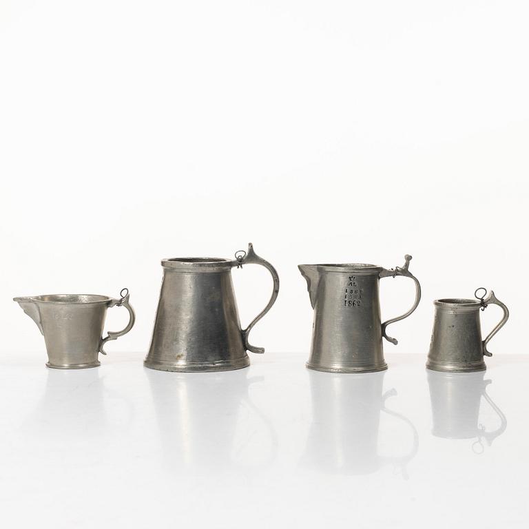 Measuring vessels/measures, 11 pcs. various masters. 19th century.