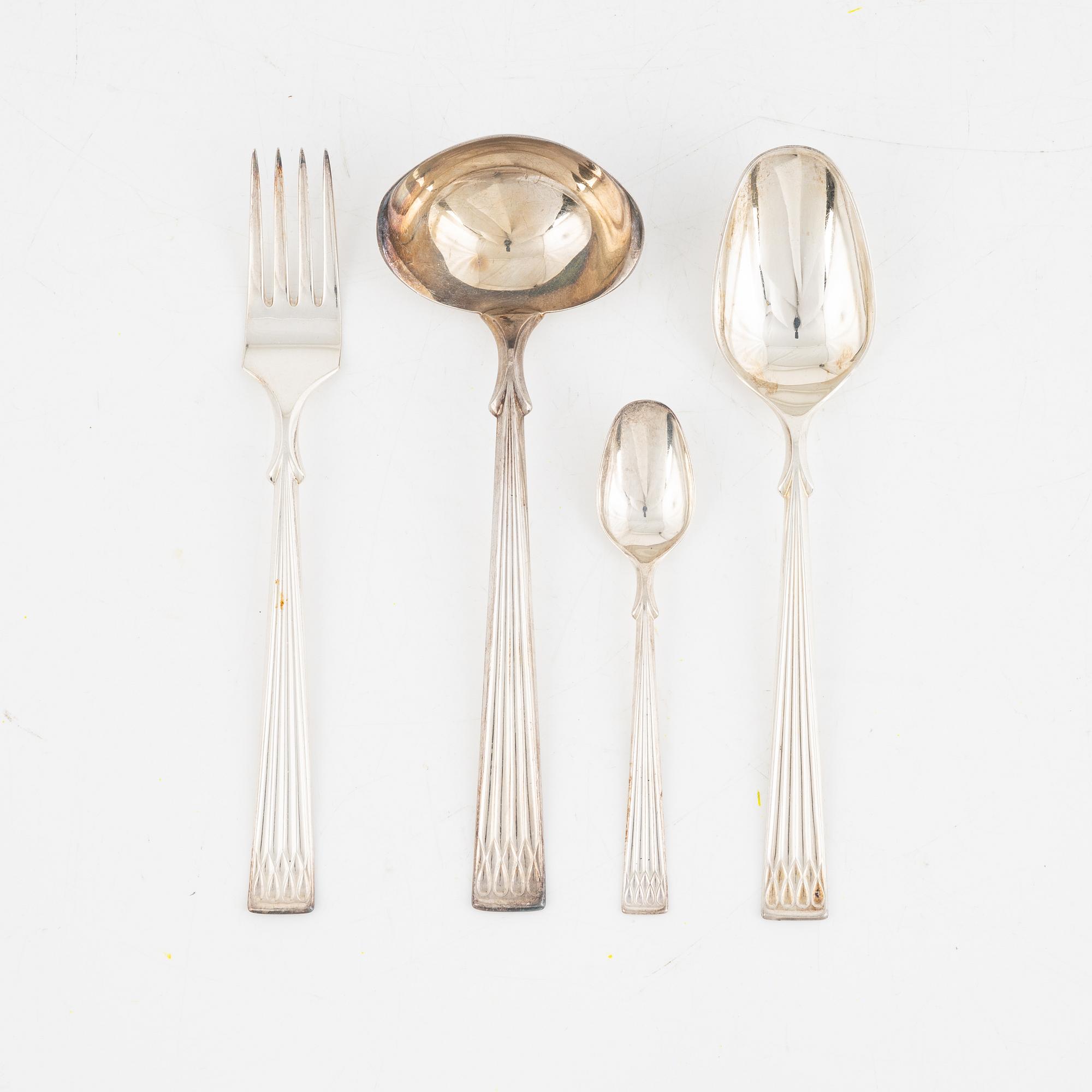 Bestickservis, 31 delar, silver, Thorvald Marthinsen Sølvvarefabrik, Norge.