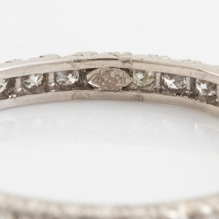 Platinum and eight cut diamond ring.