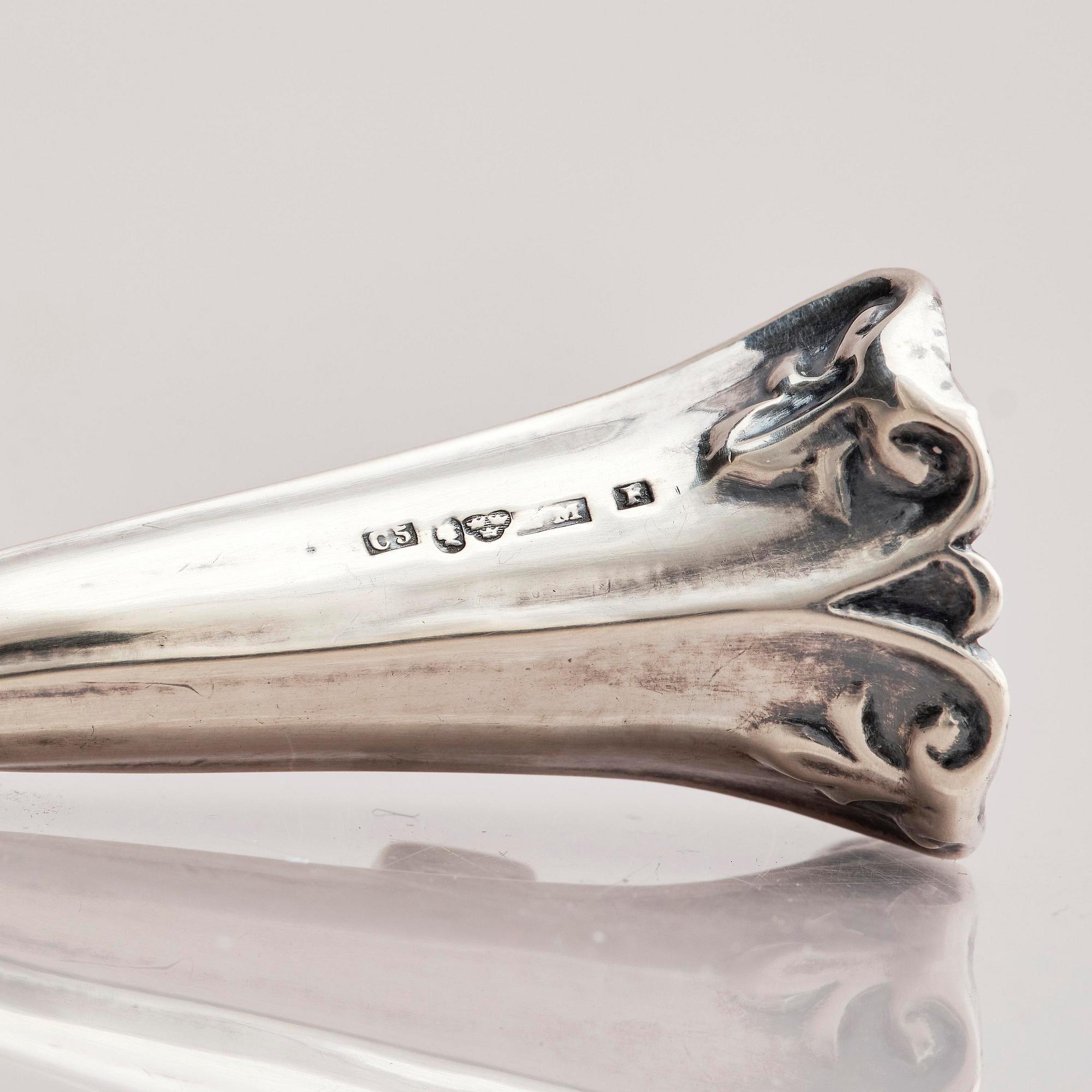 Gustaf Möllenborg, nattljusstakar, ett par, silver, Stockholm 1857.