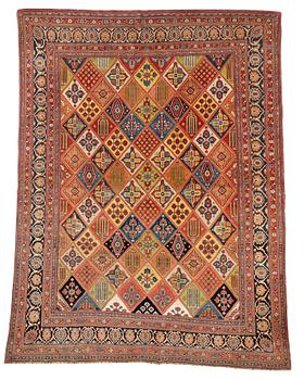 249. Matto, a semi-antique Kashan Motachem, ca 292-297 x 220-236 cm (as well as one end with 0,5-1 cm flat weave).