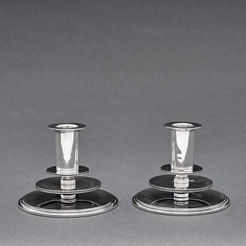 Atelier Borgila, a pair of sterling candlesticks, Stockholm, 1935.