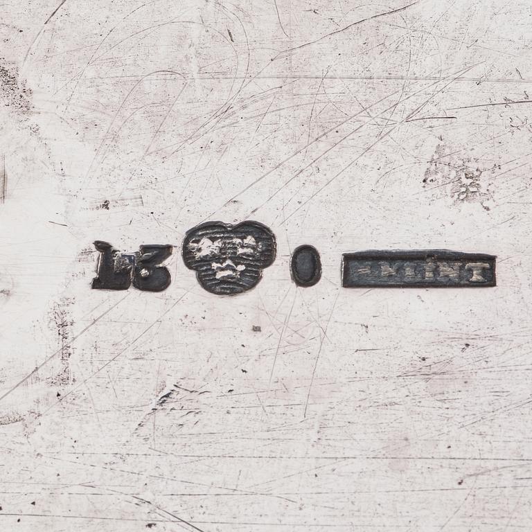 A Swedish 19th century silver sugar-casket, marks of Henrik Christoffer Klint d y, Stockholm 1817.