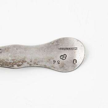 Skedar,  12 st, silver, bla av Johan Jacob Ulfsberg,  Nyköping 1813.