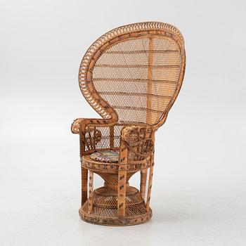 A peacock rattan chair, 20th Century.