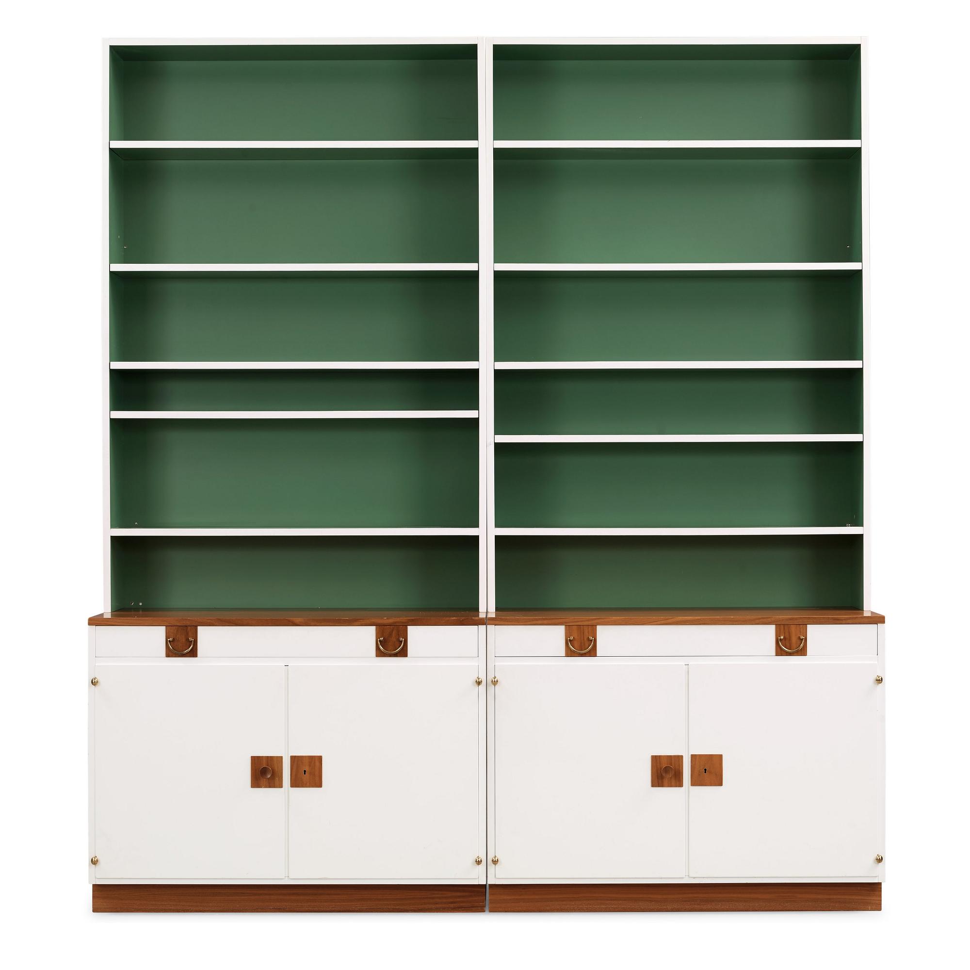Josef Frank, two sections of bookshelves, Svenskt Tenn, model 2255, post 1985.