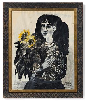 687. Olle Olsson-Hagalund, "Flicka med solrosor (the artist's daughter Lena).