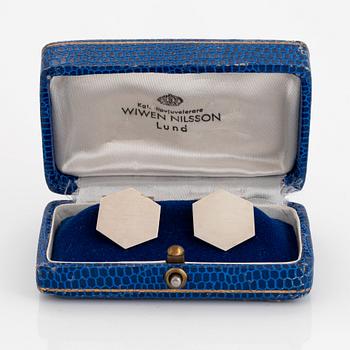 Wiwen Nilsson, manschettknappar, ett par, Lund 1958, sterling.
