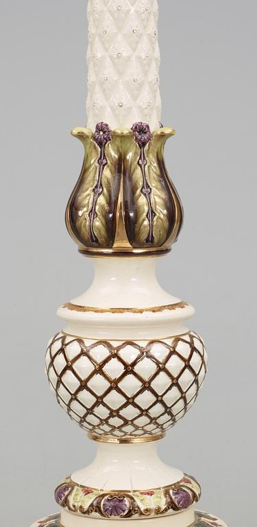 GOLVLAMPA, majolika, "Ivory", Rörstrand, 1800/1900-tal.