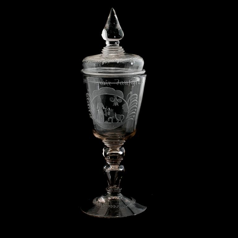 LOCKPOKAL, glas, Tyskland, 1800-tal.