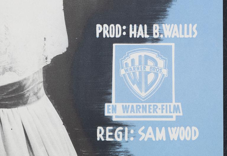 Gösta Åberg, a vintage movie poster, 'Högt spel i Saratoga (Saratoga Trunk)', 1946.