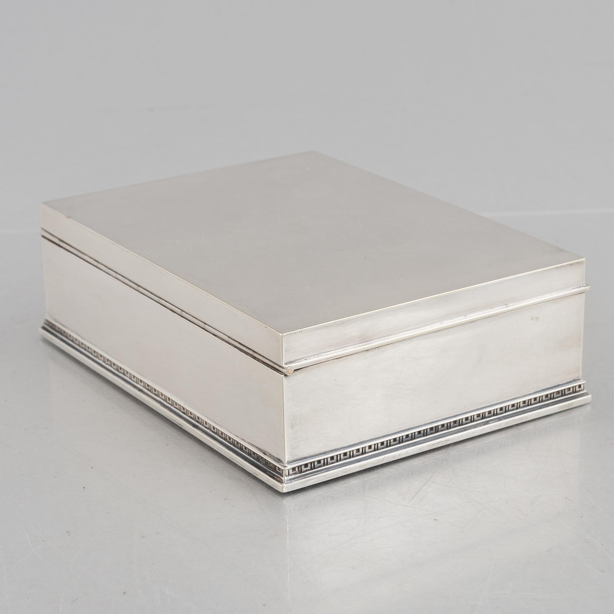 A Swedish silver cigarette case, mark of W.A. Bolin,  Stockholm 1944.