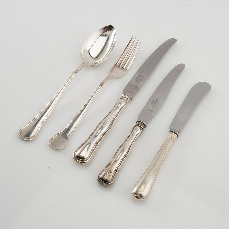Cutlery, 60 dlr silver "Chippendale" CG Hallberg Stockholm 1945.