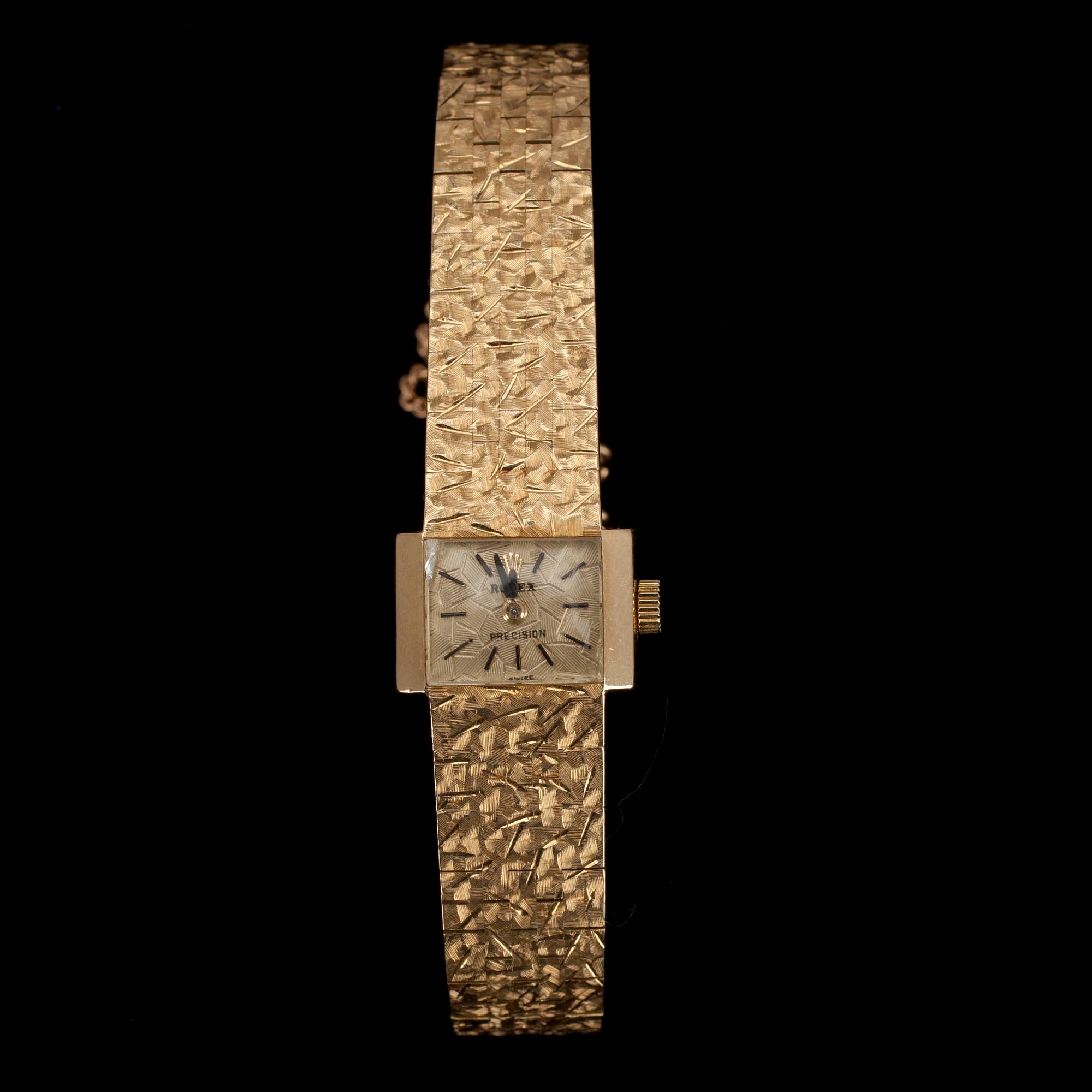 ARMBANDSUR,  guld 18K, Rolex Precision, 1970-tal. Tot.vikt ca 39,5 g.