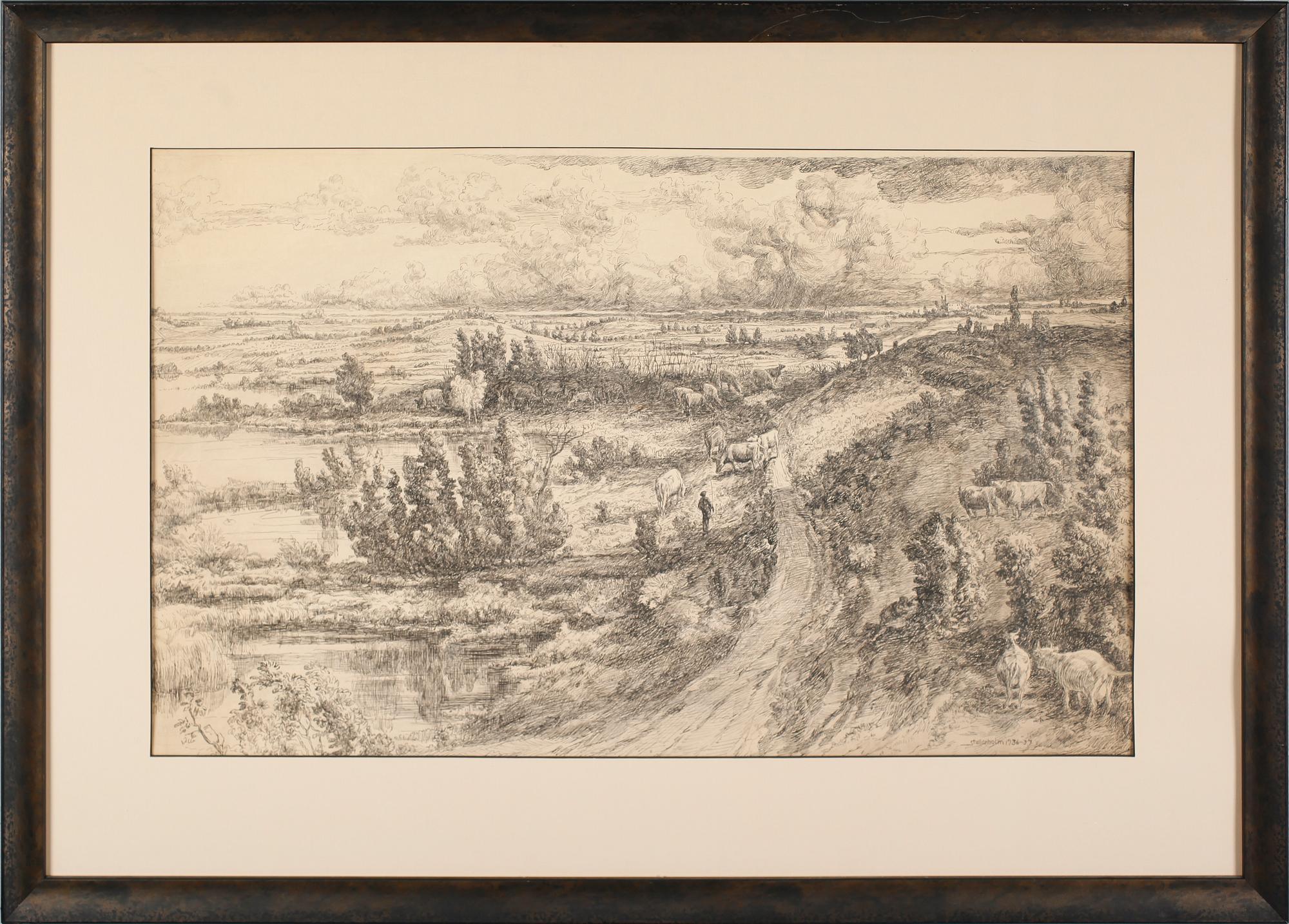 UNO STALLARHOLM, tusch, signerad och daterad 1936-37.