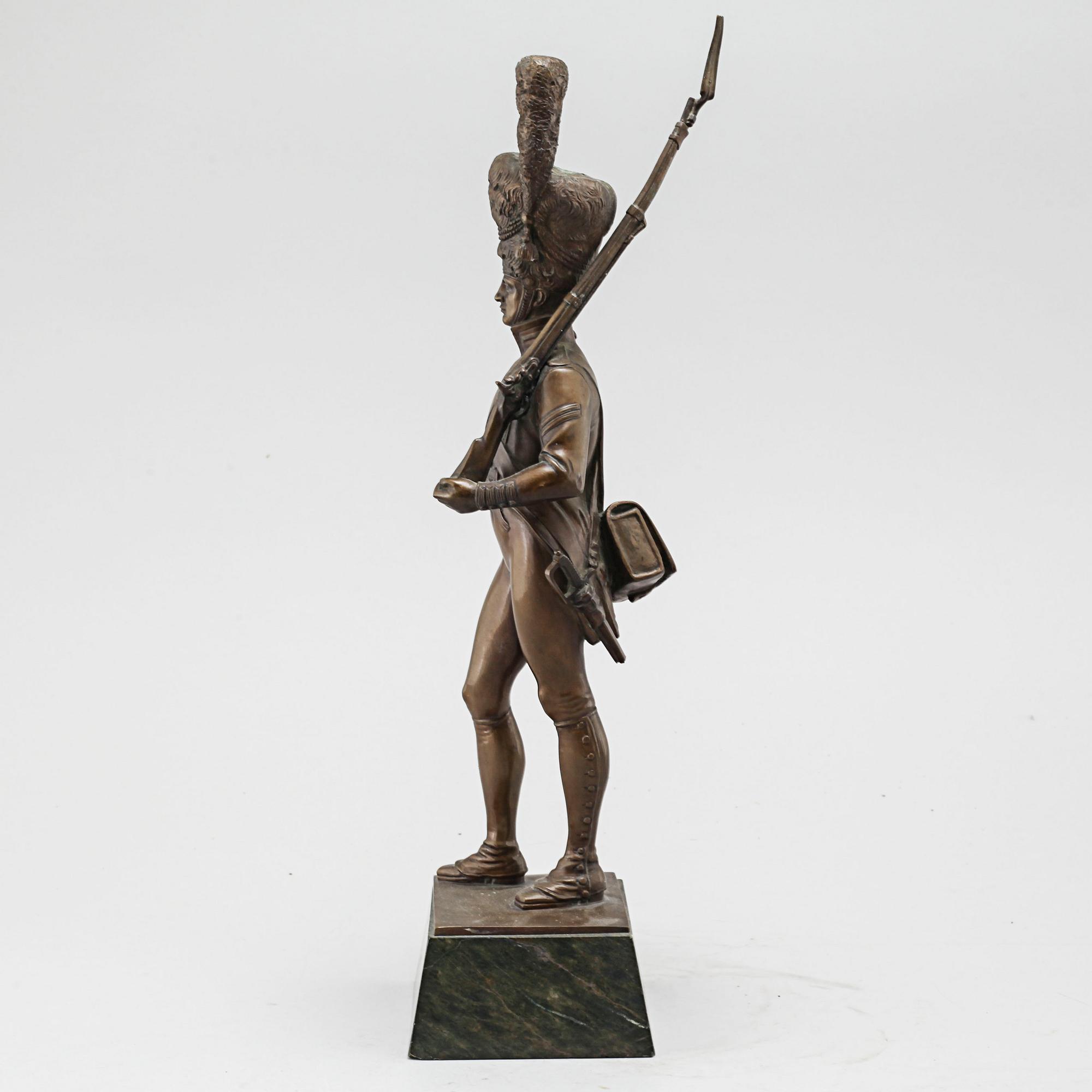 after, patinated bronze, signed.