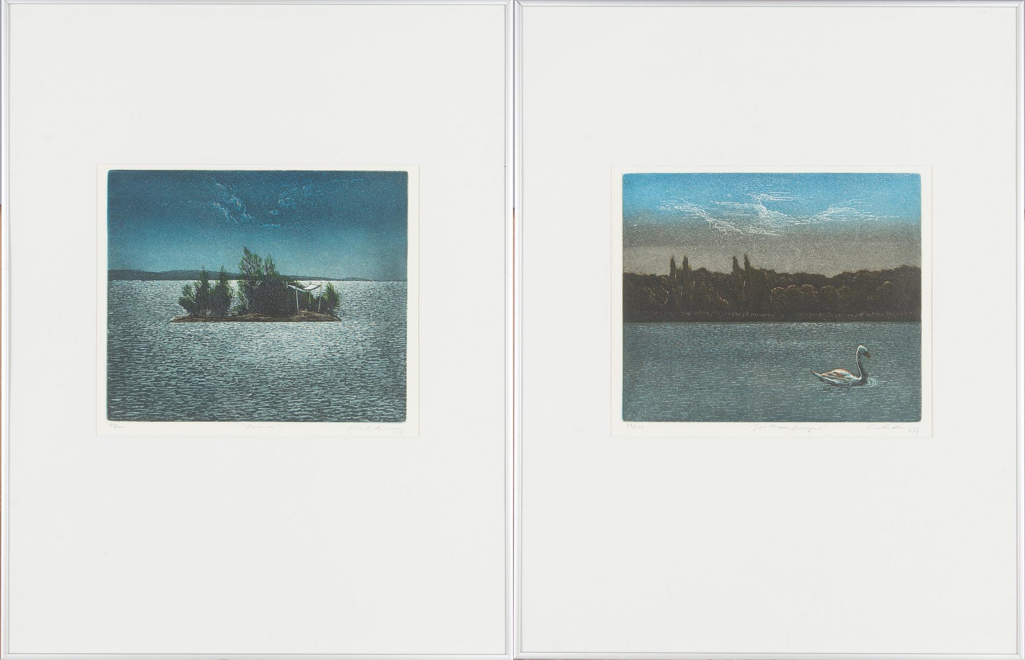 Tuula Lehtinen, 'Saari' (Island) and "Joutsenlampi" (Swan Pond).
