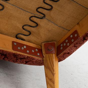 Sofa and armchair, Swedish Modern, Eks Malmö, mid-20th century.
