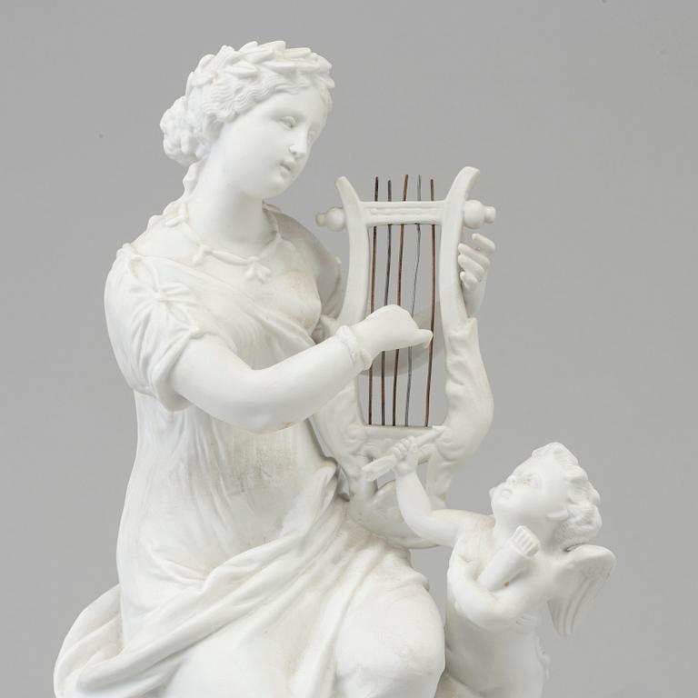 A bisquit allegorical figure, France, L & M, Creil, 19th Century.