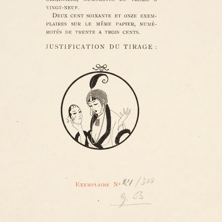 George Barbier, mapp med originalteckning och planscher, "Modes et Manières d'Aujourd'Hui (3e Année)", Frankrike, 1914.