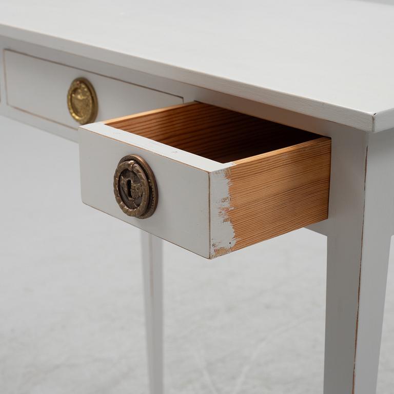 A painted side table with drawers, Gustavian style, 20th Century.