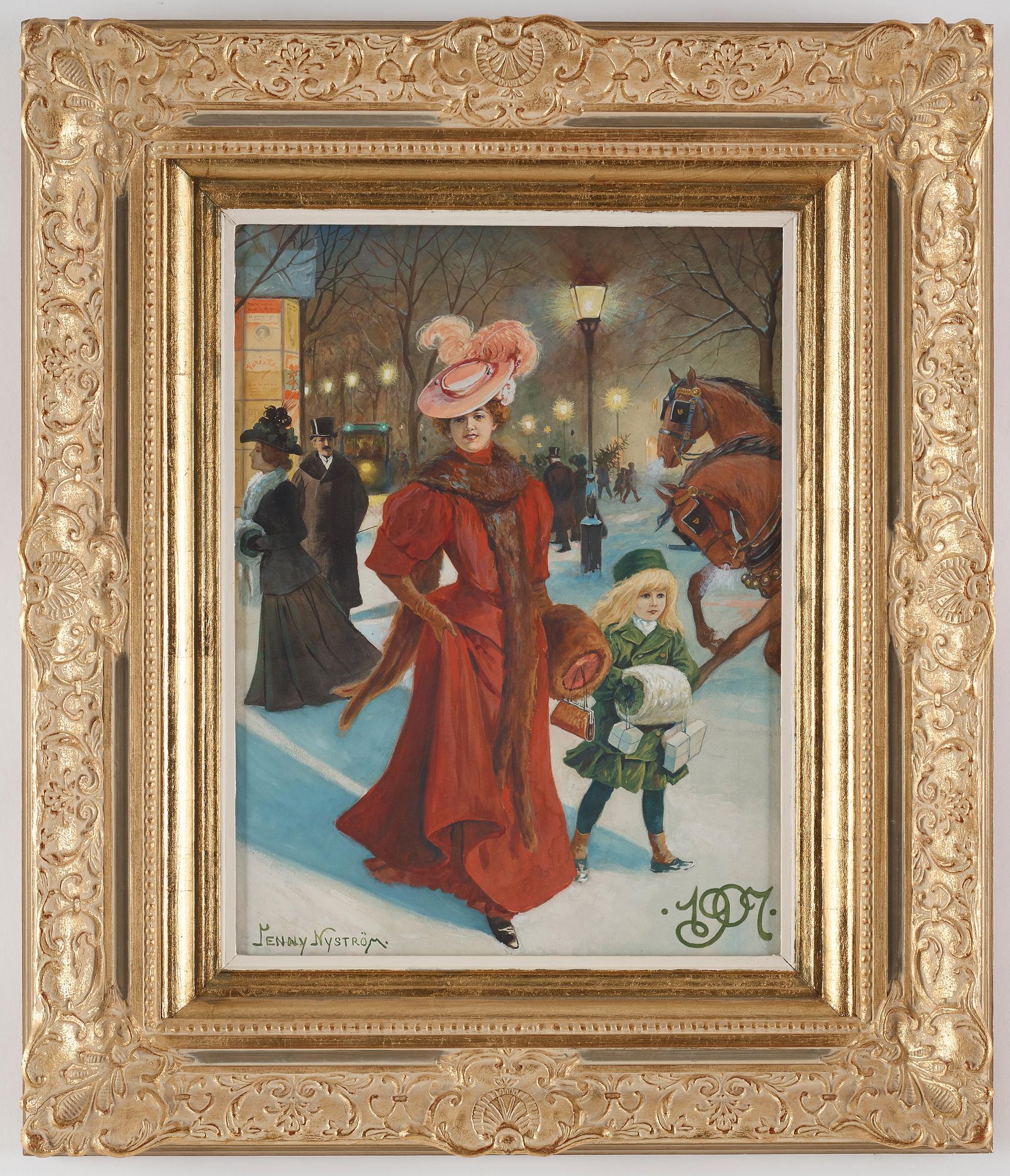 Jenny Nyström, Elegant lady Christmas shopping.