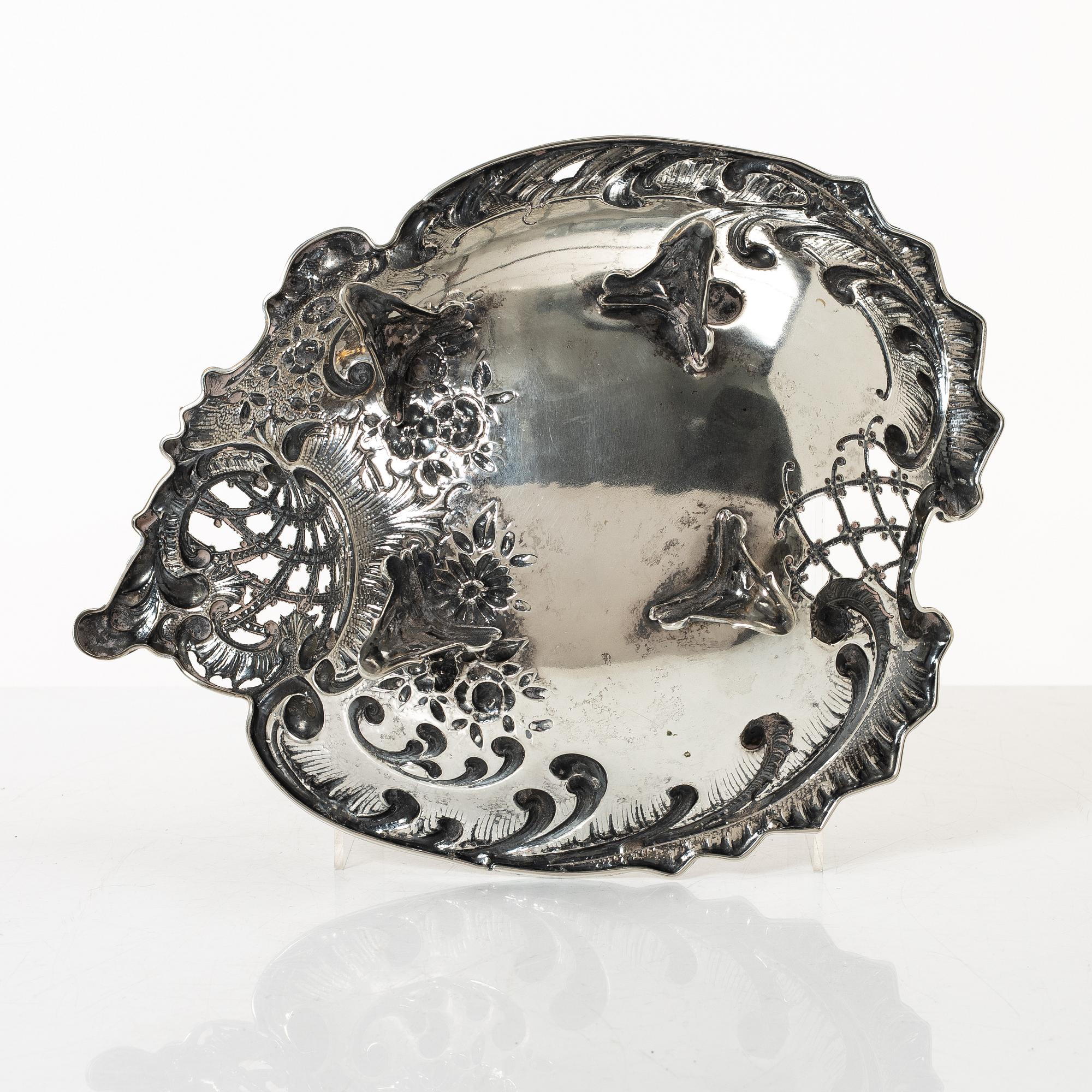 Gallerskål, silver, rokokostil, sekelskiftet 1900, Austria-Hungary.