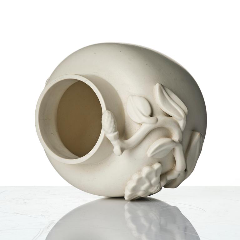 Wilhelm Kåge, a "Carrara" ceramic vase and bowl, Gustavsberg 1930s-40s.