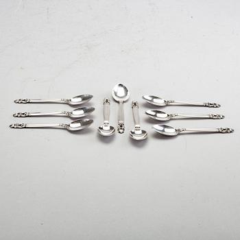 KAFFESKEDAR, sterling silver,  9 st Georg Jensen "Konge/Acron".