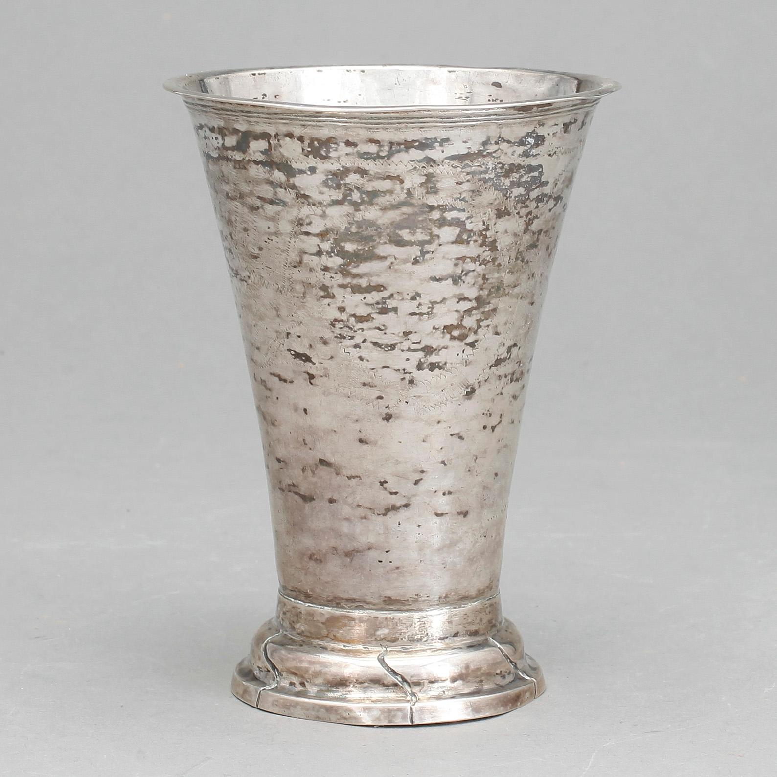 BÄGARE, silver, Carl Fredrik Seseman, Arboga, 1814, vikt ca 84g.