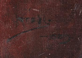 OKÄND KONSTNÄR, olja på duk, sign Kreht o dat 1889.